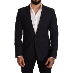 Navy Blue Wool Slim Fit MARTINI Blazer