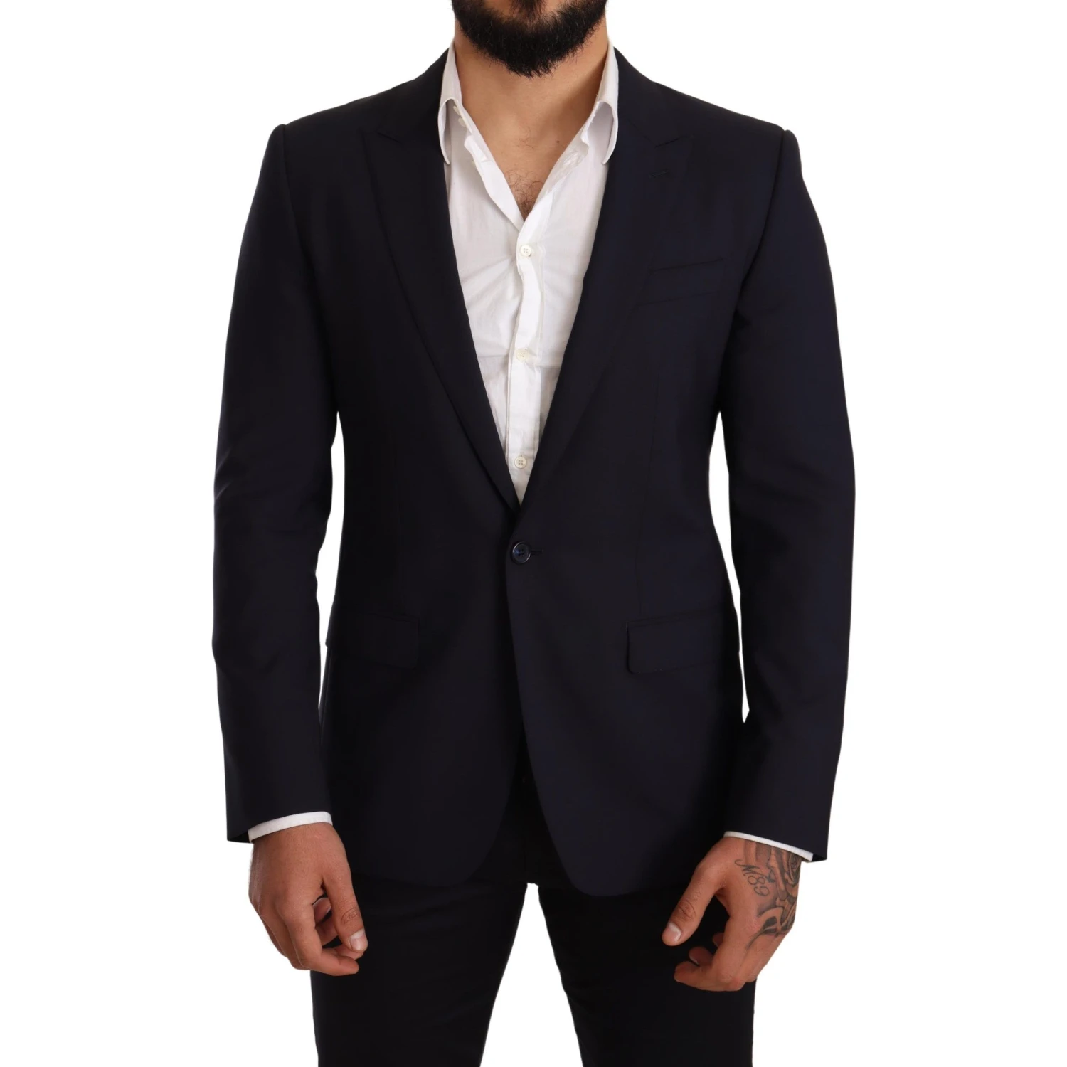 Navy Blue Wool Slim Fit MARTINI Blazer