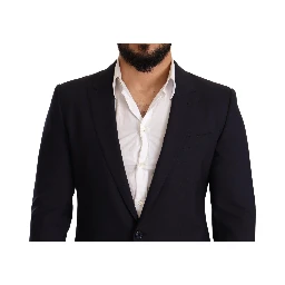 Navy Blue Wool Slim Fit MARTINI Blazer