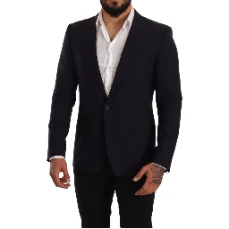 Navy Blue Wool Slim Fit MARTINI Blazer