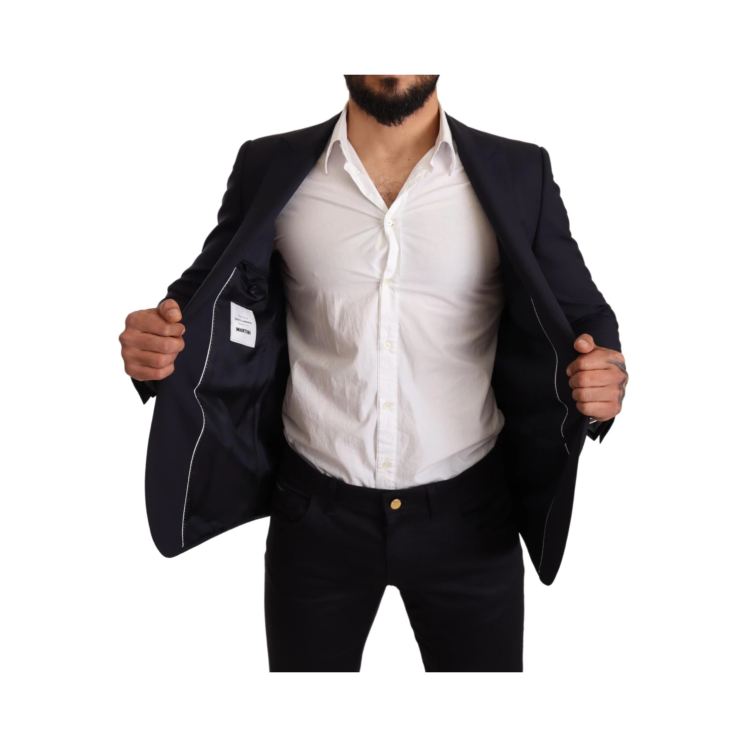 Navy Blue Wool Slim Fit MARTINI Blazer