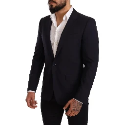 Navy Blue Wool Slim Fit MARTINI Blazer
