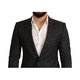 Gray Check Wool Slim Fit Blazer Jacket