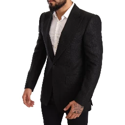 Black Linen Slim Fit Coat Jacket Blazer