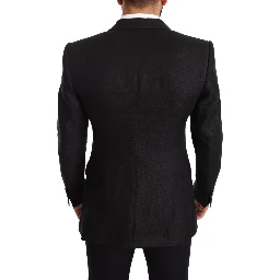 Black Linen Slim Fit Coat Jacket Blazer