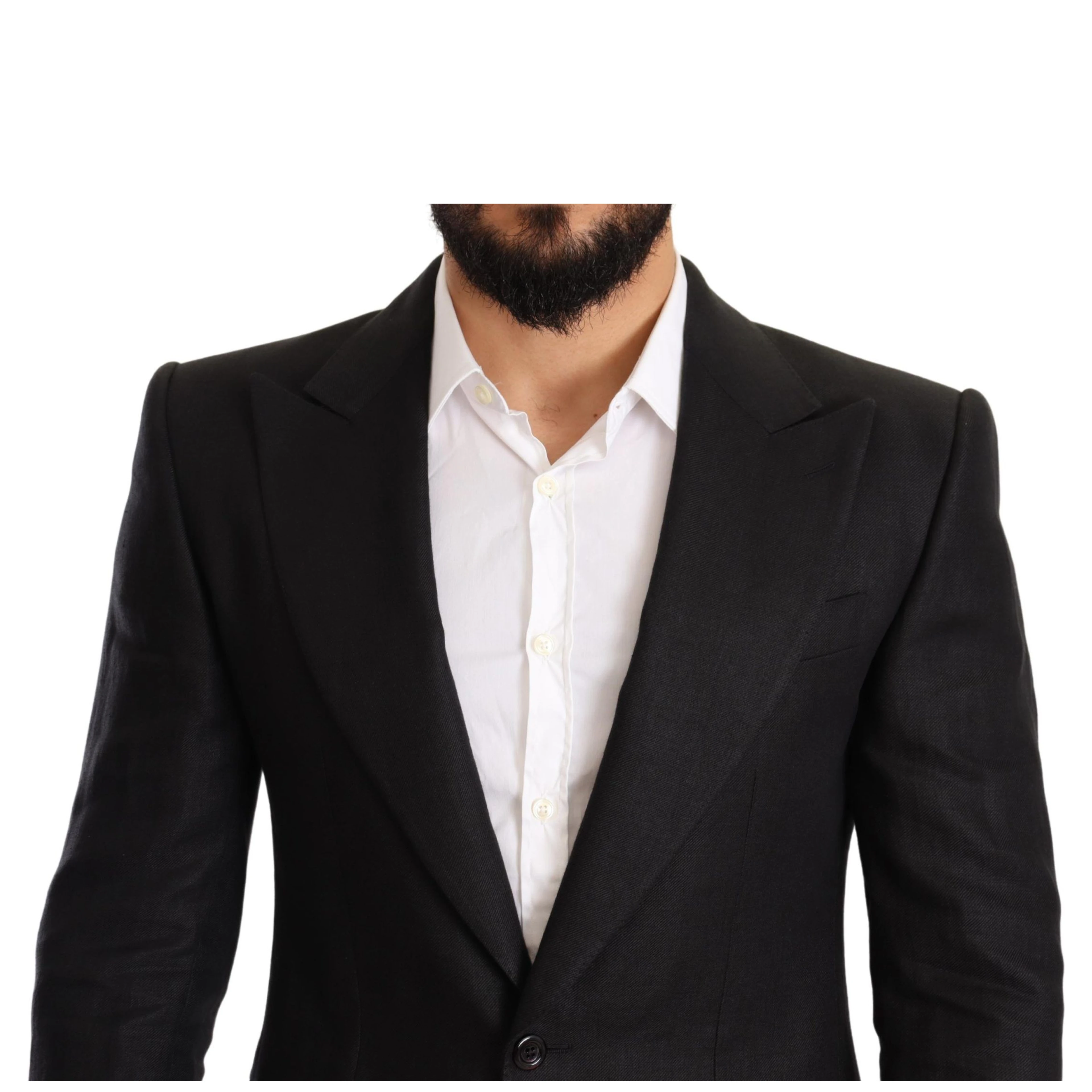 Black Linen Slim Fit Coat Jacket Blazer