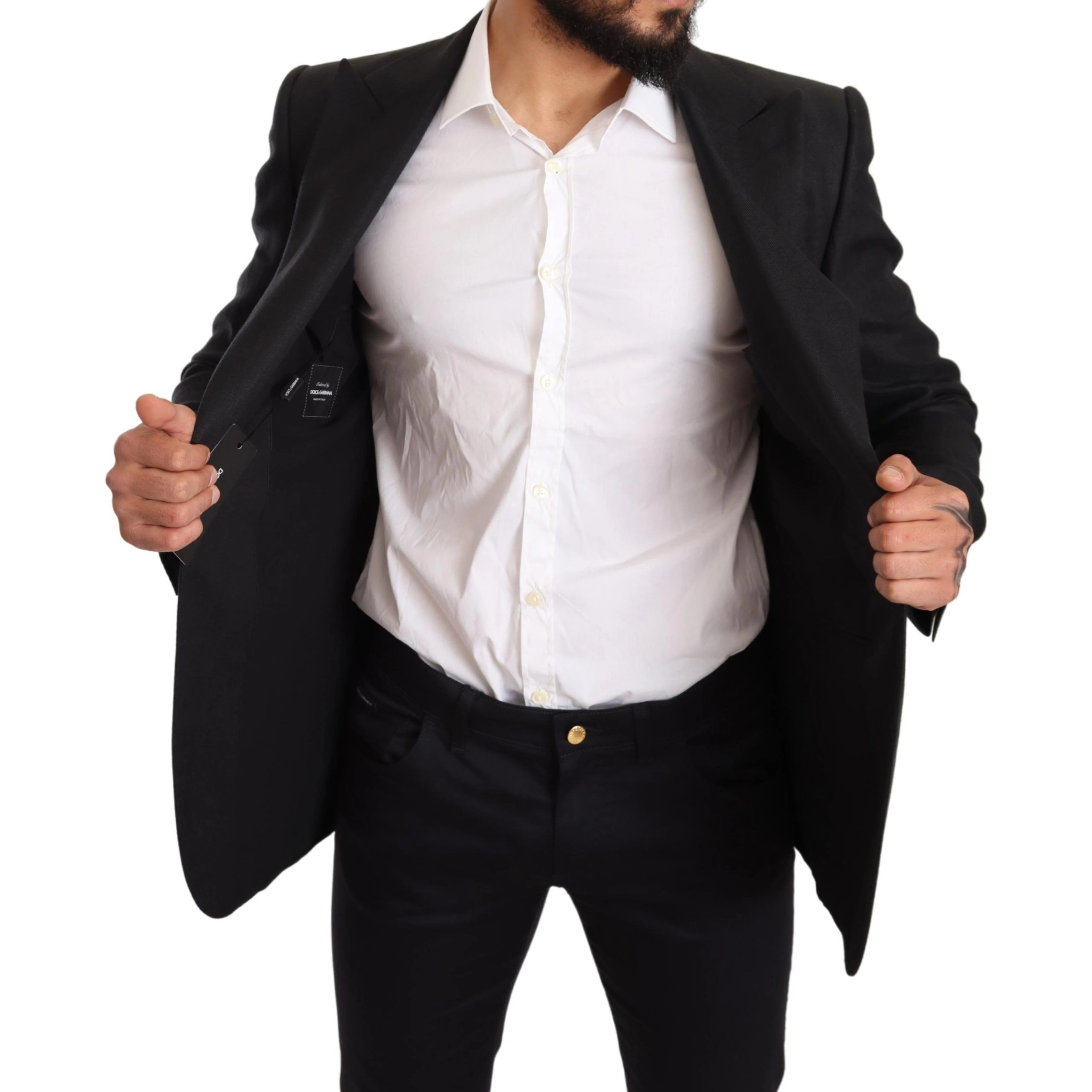 Black Linen Slim Fit Coat Jacket Blazer