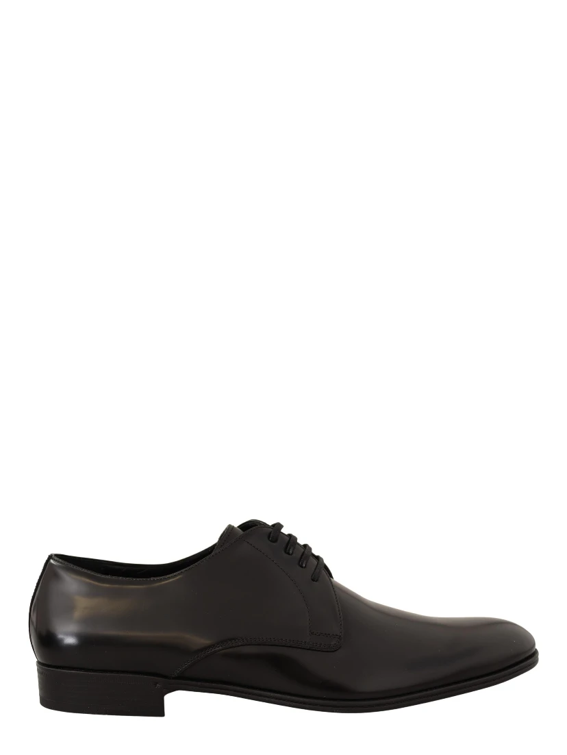 Black Leather Lace Up Men Dress Derby Shoes