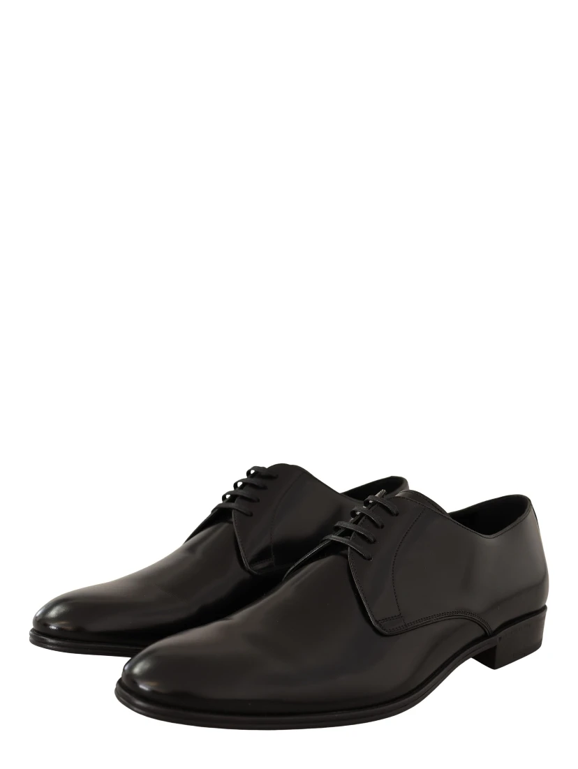 Black Leather Lace Up Men Dress Derby Shoes