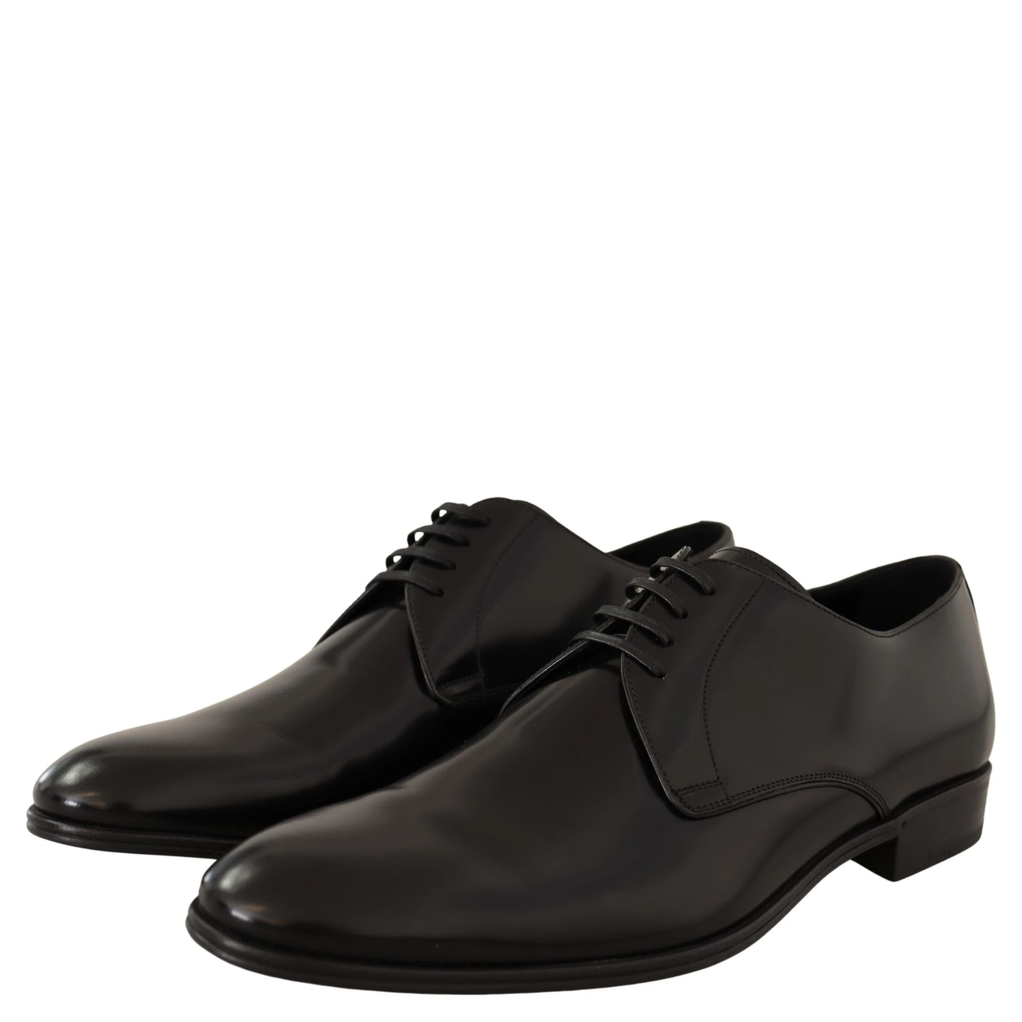 Black Leather Lace Up Men Dress Derby Shoes