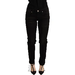 Black Low Waist Skinny Denim Trouser