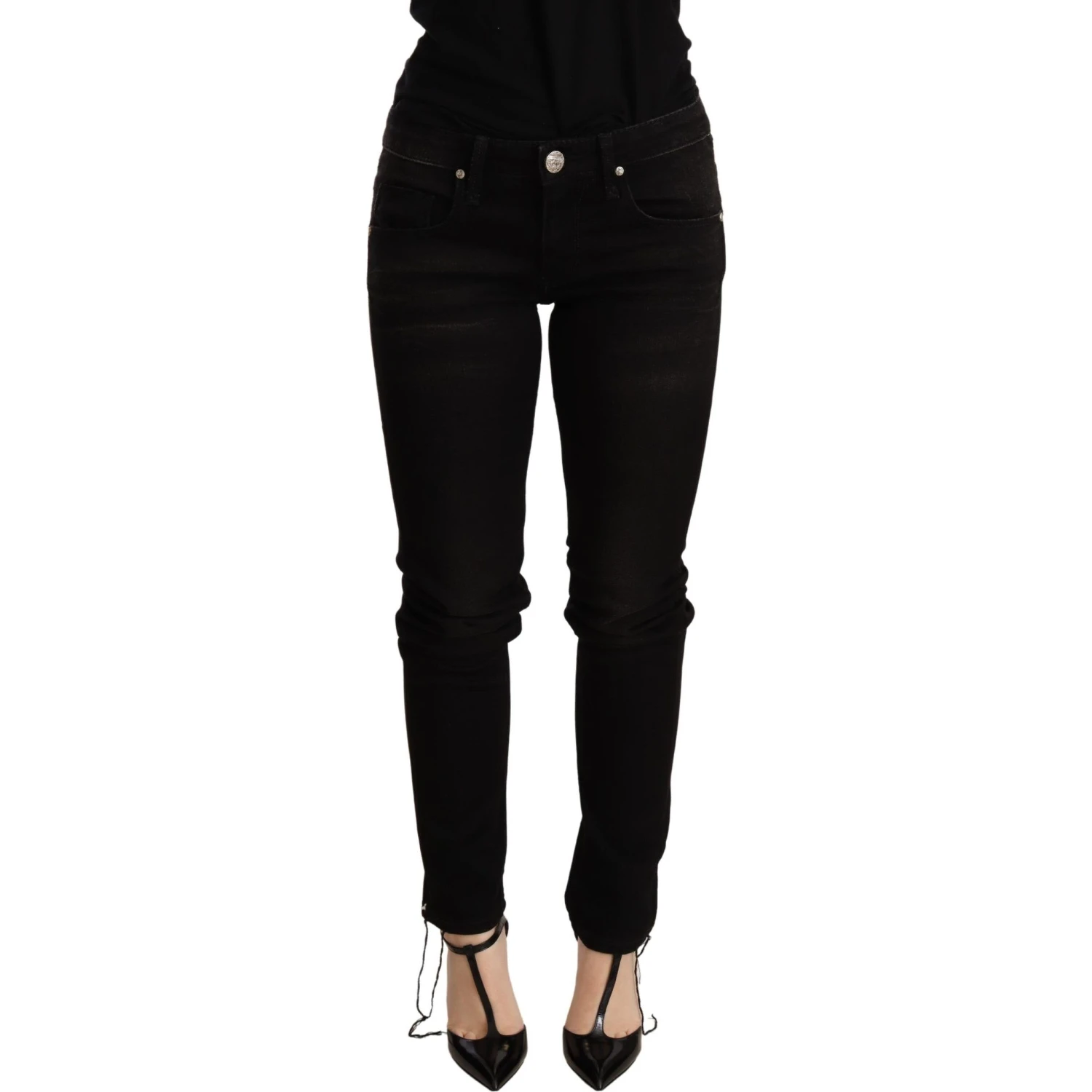 Black Low Waist Skinny Denim Trouser