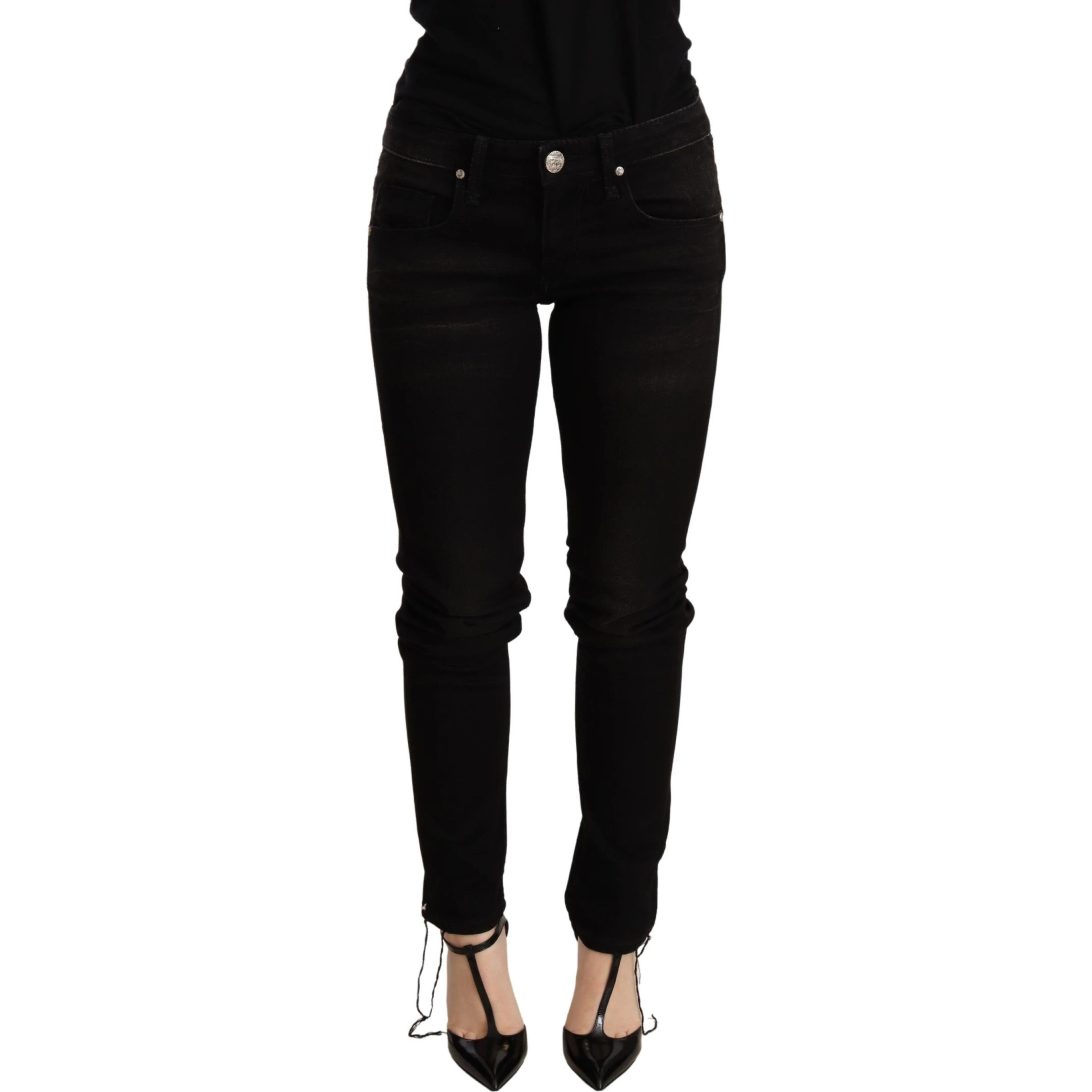 Black Low Waist Skinny Denim Trouser