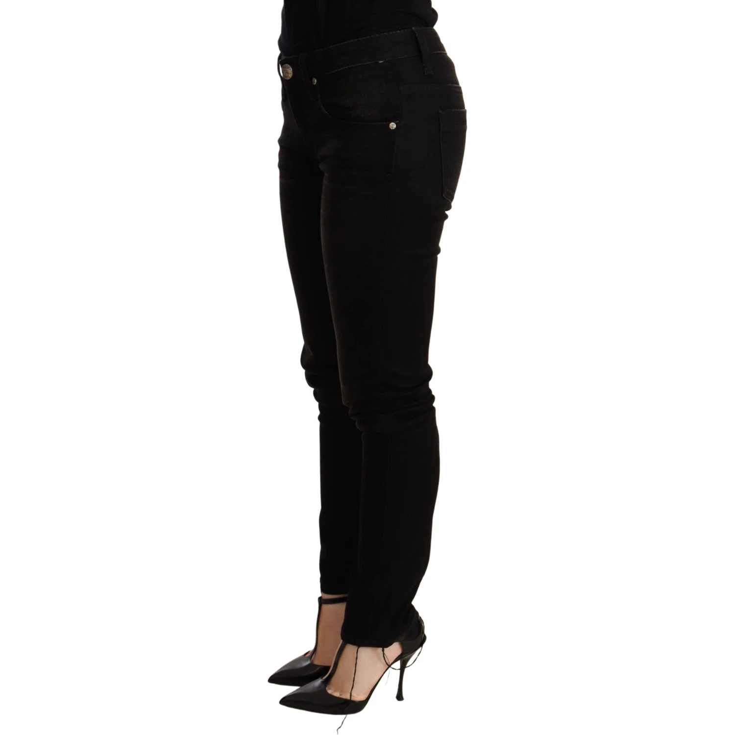 Black Low Waist Skinny Denim Trouser