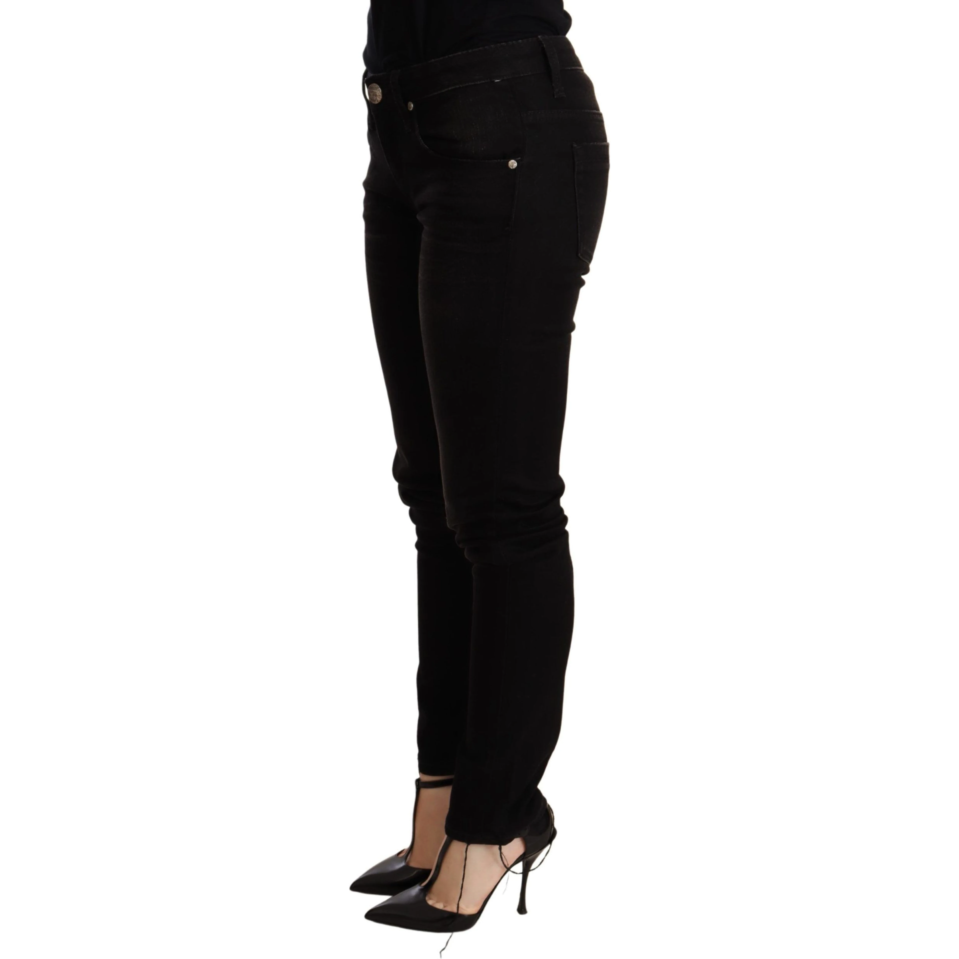 Black Low Waist Skinny Denim Trouser