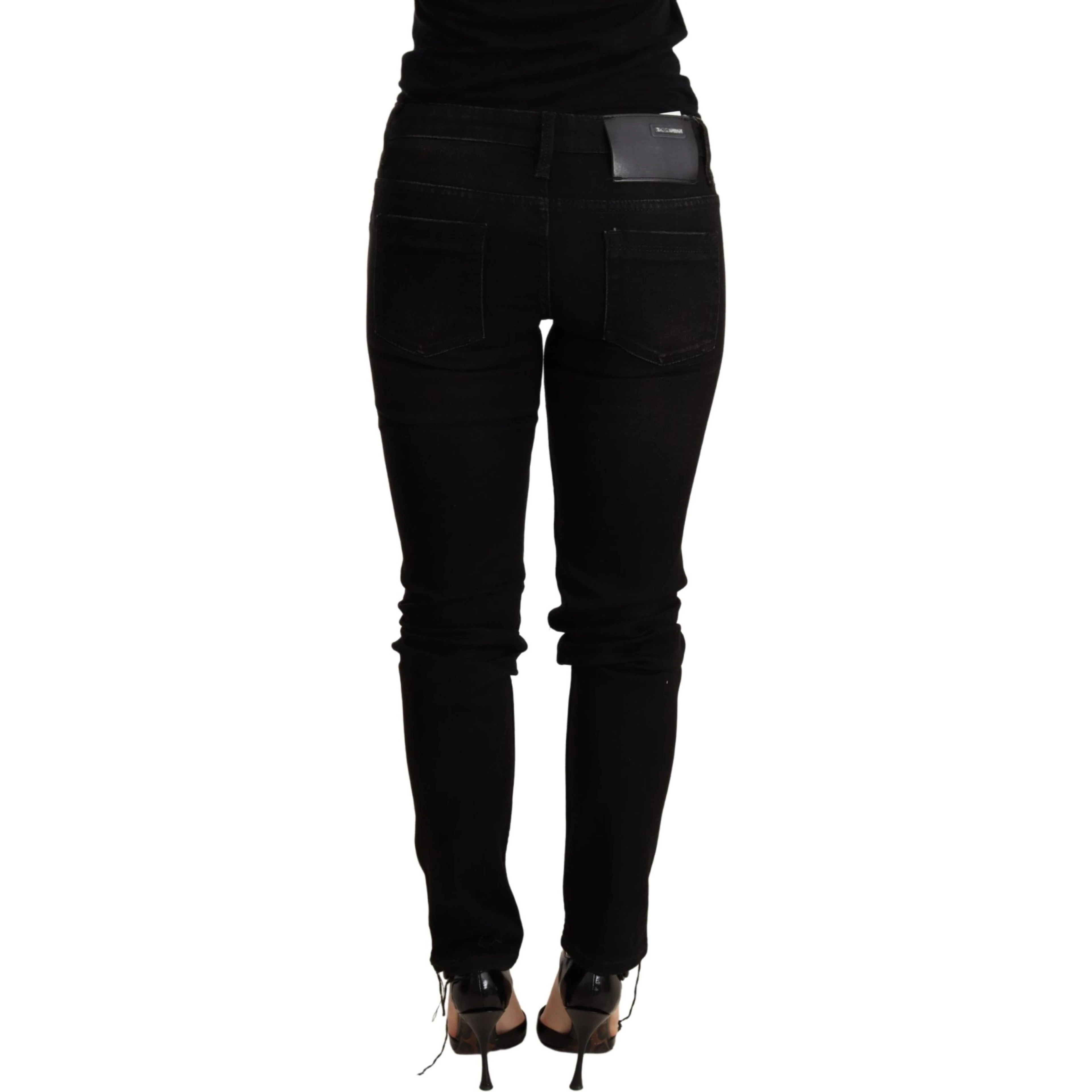 Black Low Waist Skinny Denim Trouser