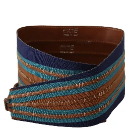 Brown Leather Wide Waistband Tie Fastening Belt