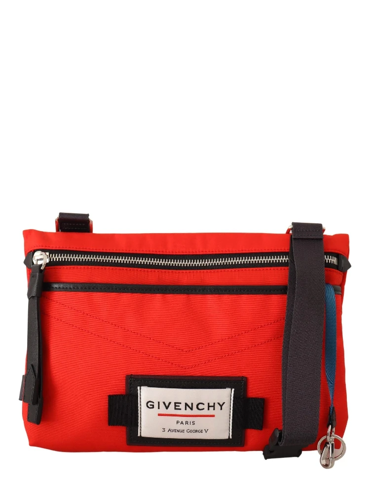 Red Polyamide Downtown Flat Crossbody Bag
