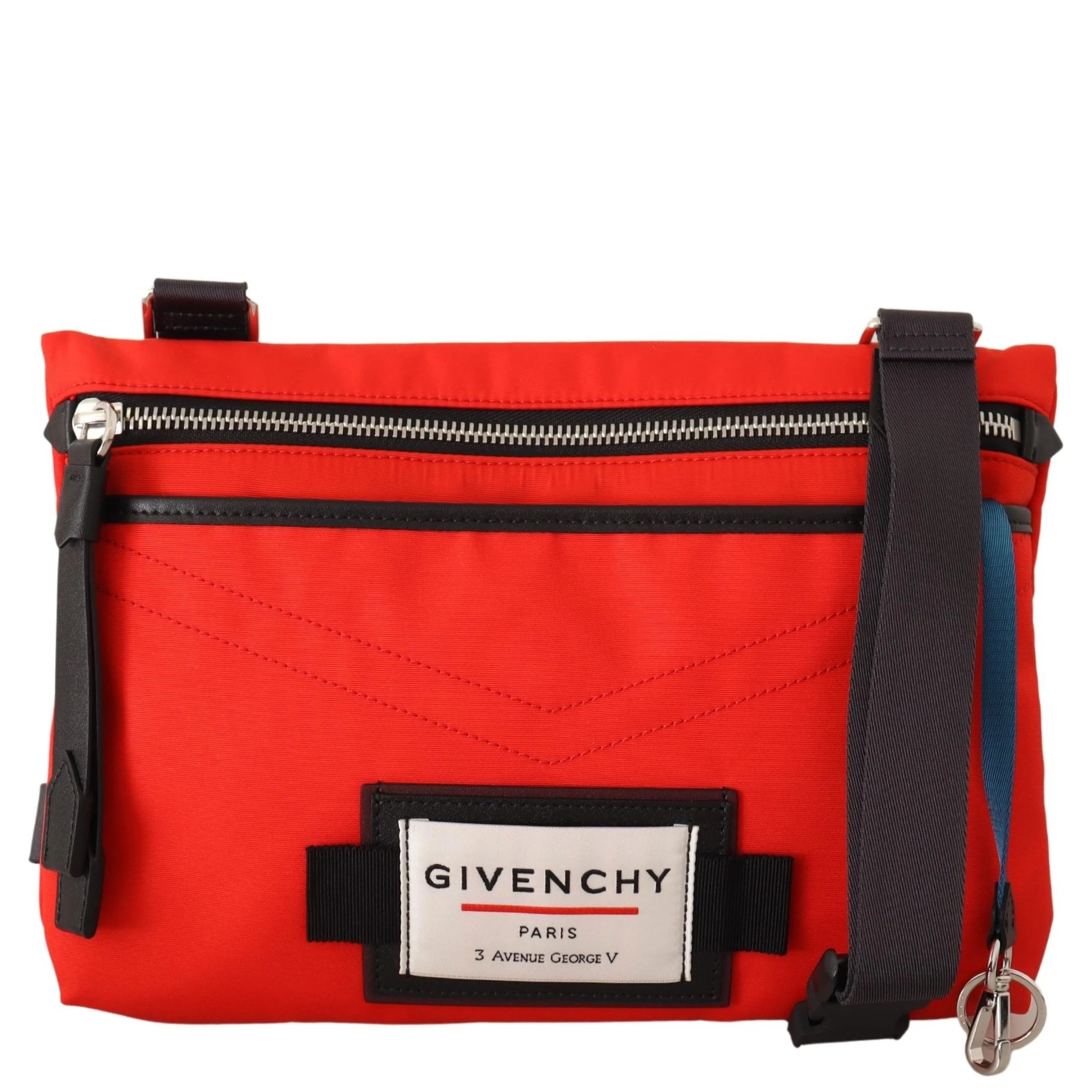 Red Polyamide Downtown Flat Crossbody Bag