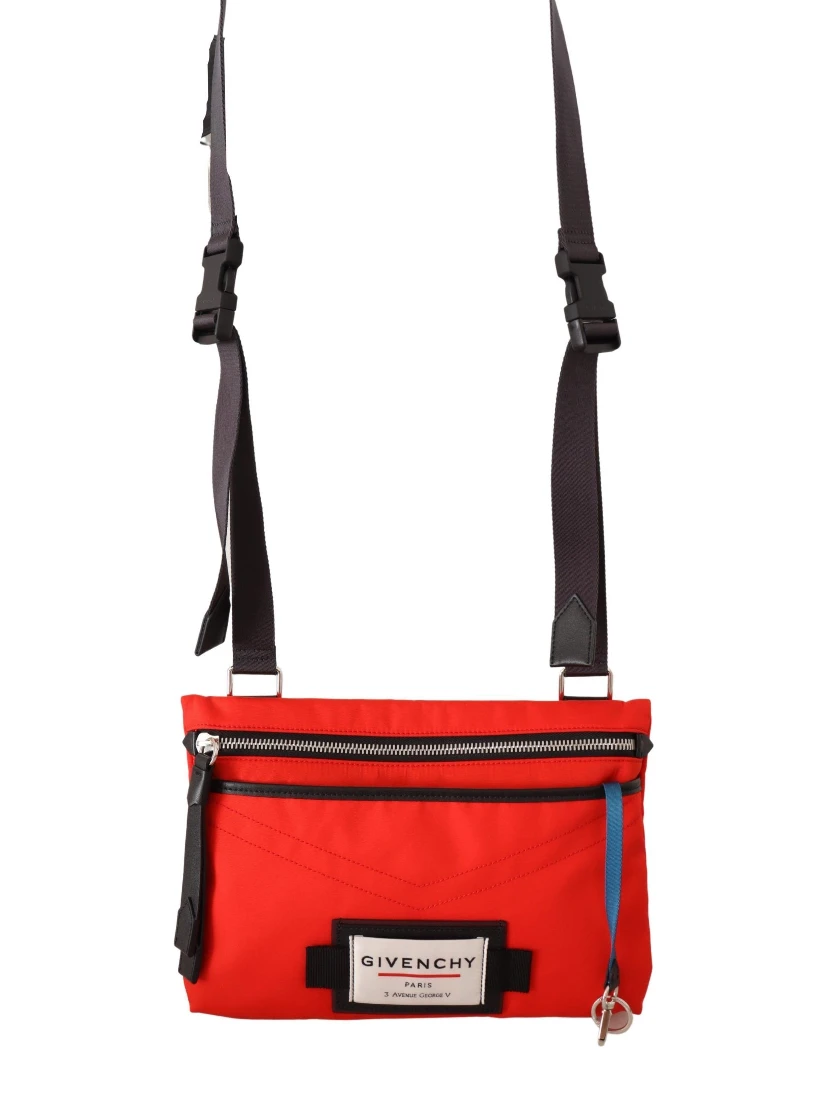Red Polyamide Downtown Flat Crossbody Bag