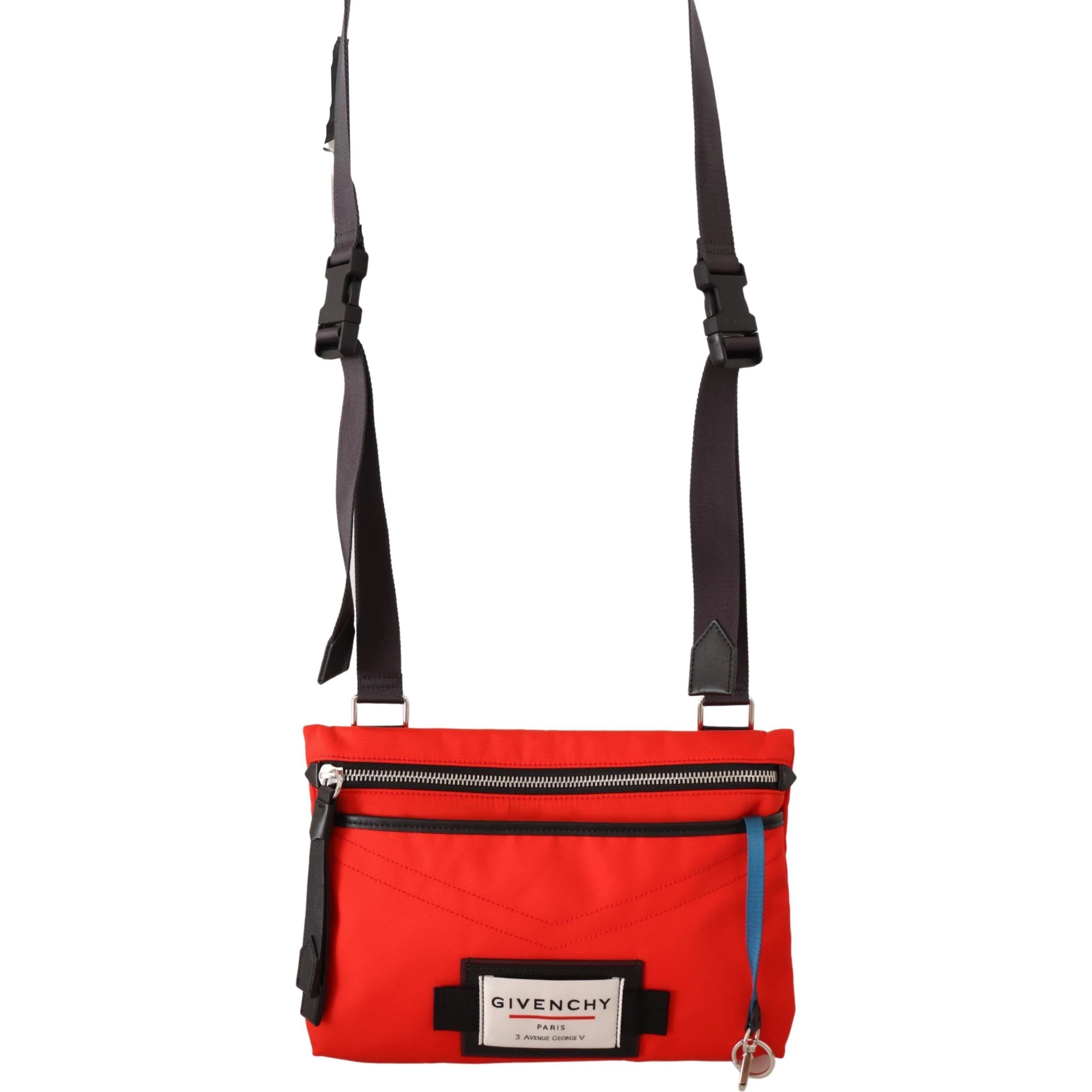 Red Polyamide Downtown Flat Crossbody Bag