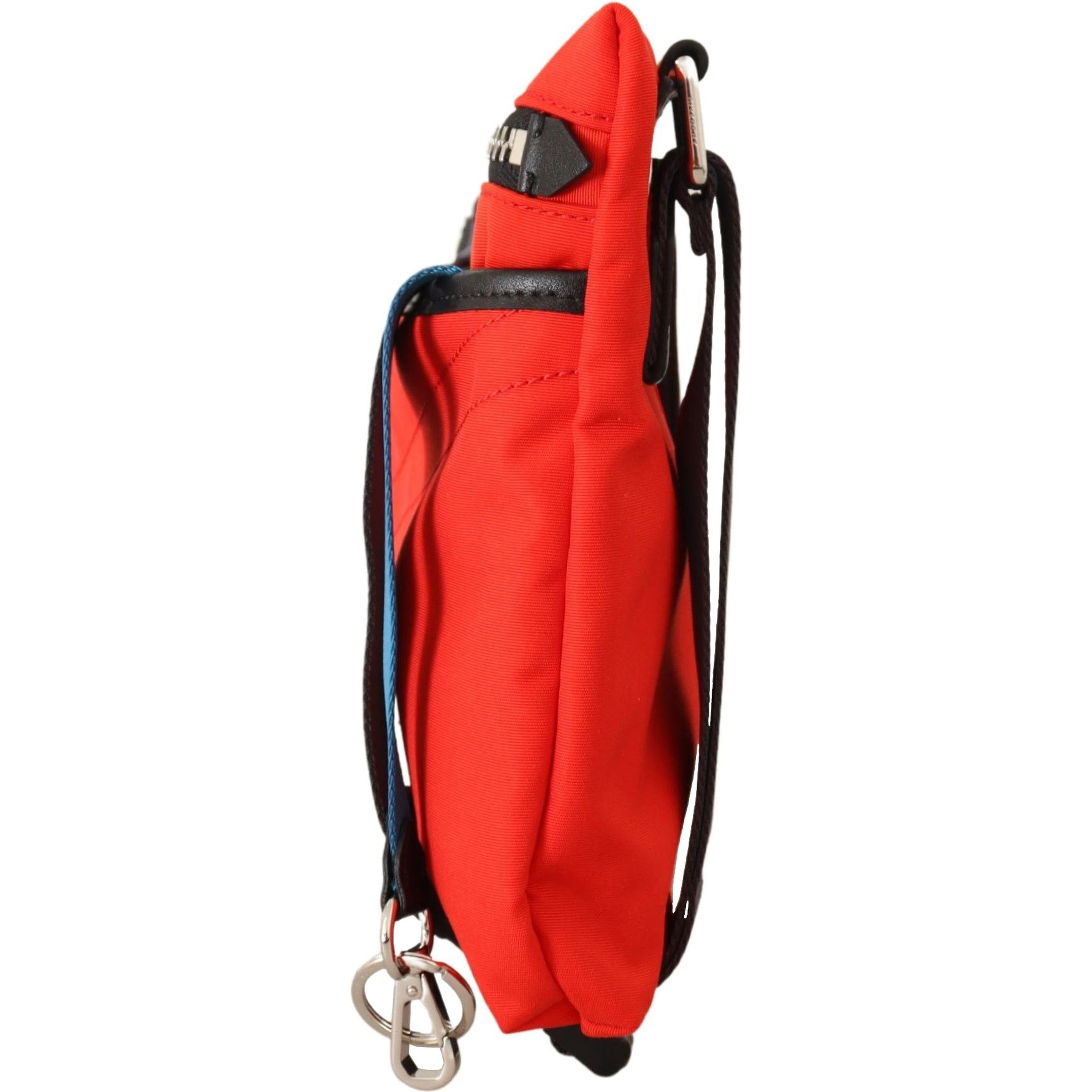 Red Polyamide Downtown Flat Crossbody Bag