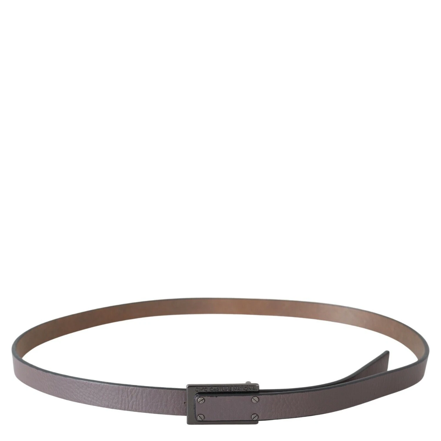 Brown Leather Tactical Logo Screw Buckle Belt