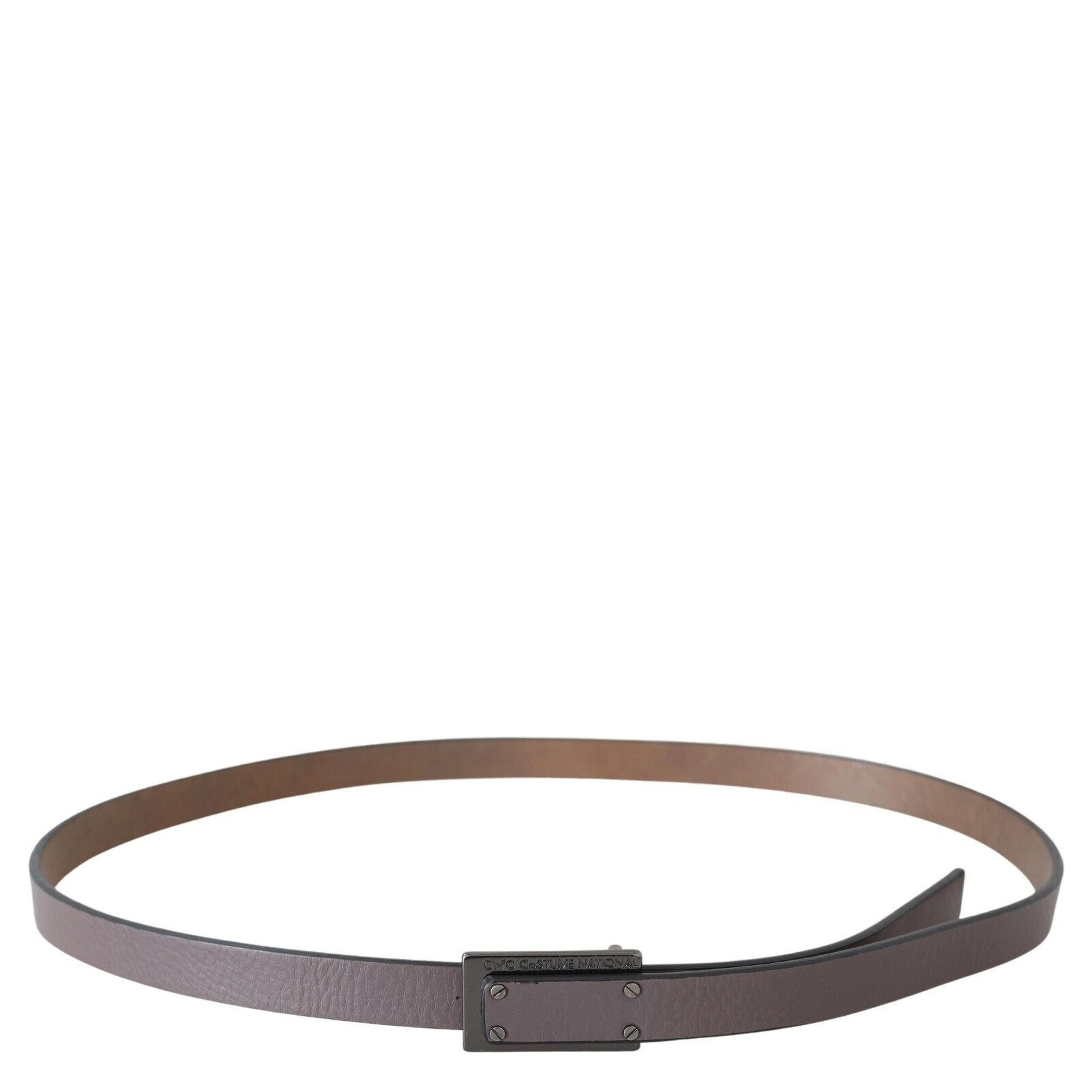 Brown Leather Tactical Logo Screw Buckle Belt