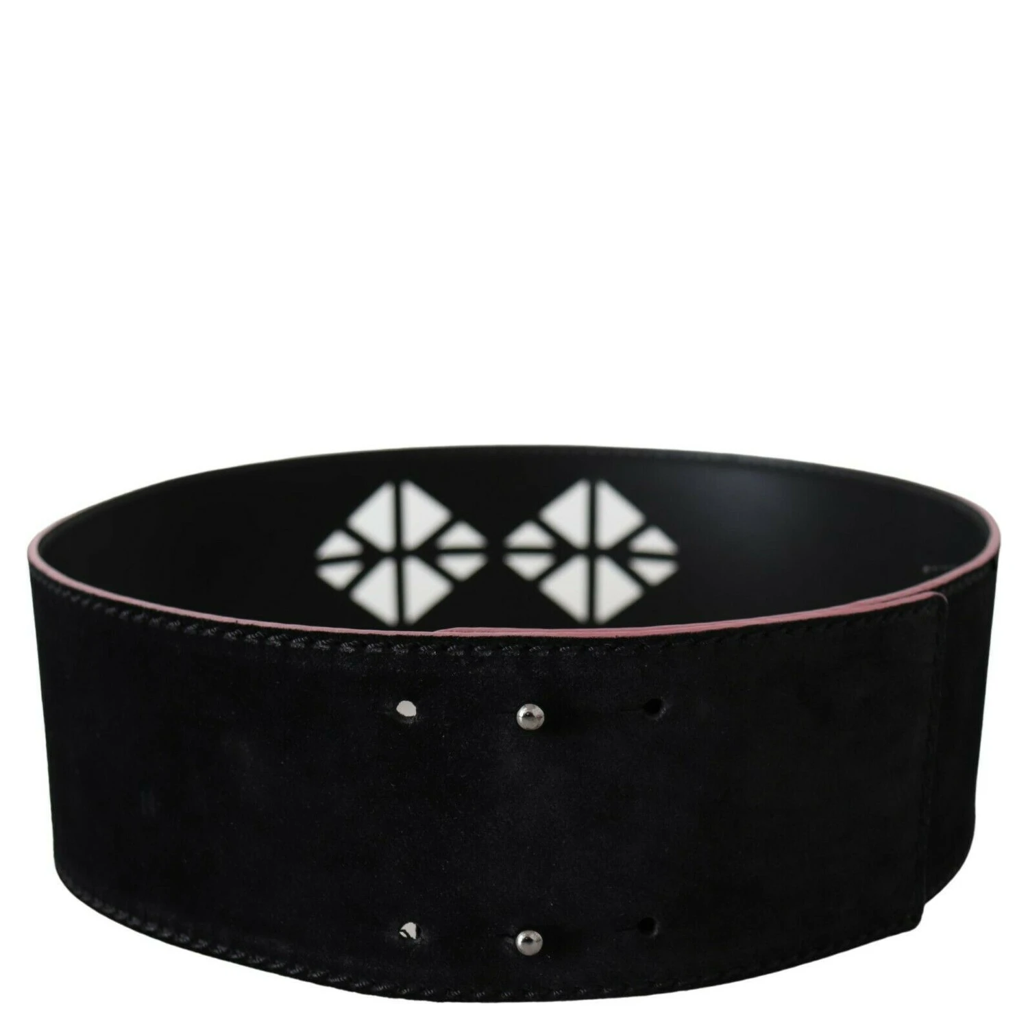 Black Leather Wide Waist Studded Women Belt