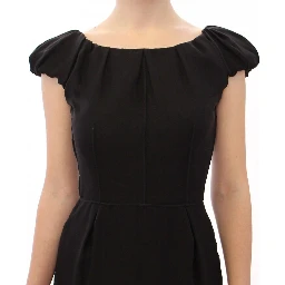 Black Silk Shortsleeve Gown Maxi IT Dress