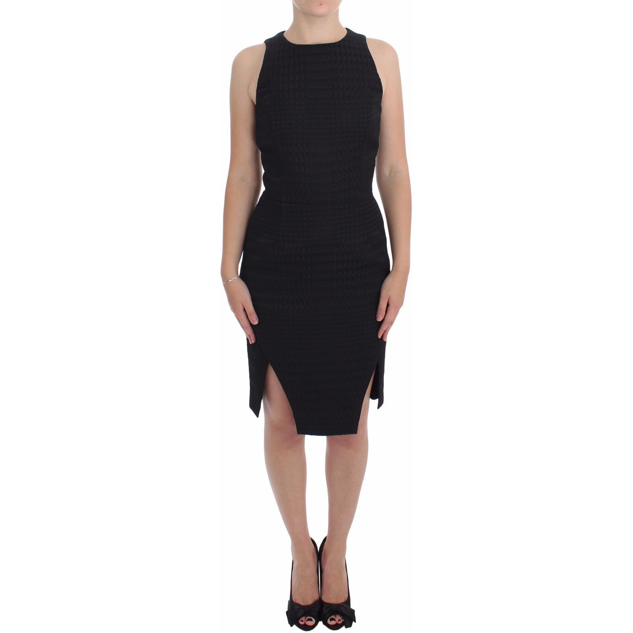Black Sheath Party Evening Knee Length Dress