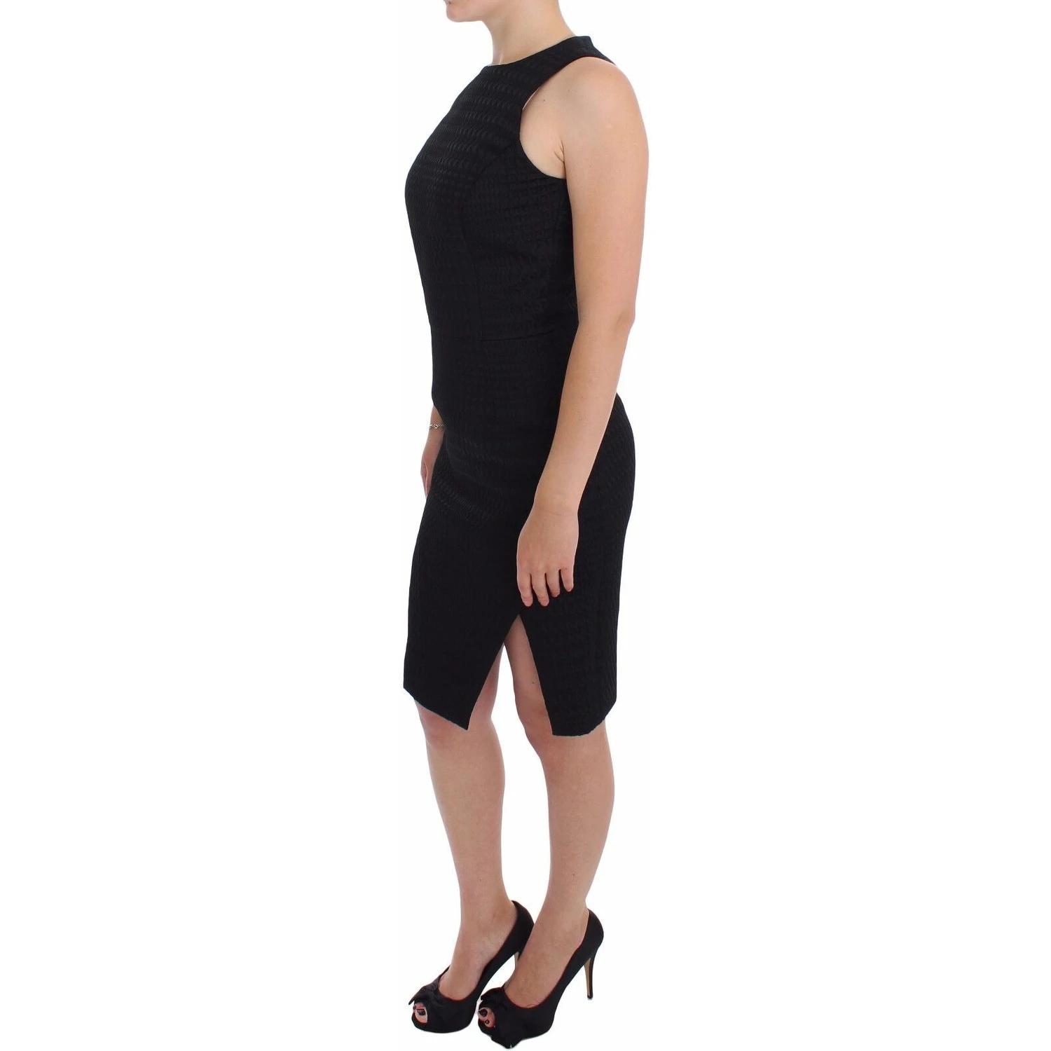 Black Sheath Party Evening Knee Length Dress