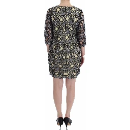 Black Cream Sheath Dress Shift Mini Dress