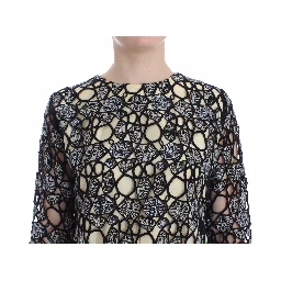 Black Cream Sheath Dress Shift Mini Dress