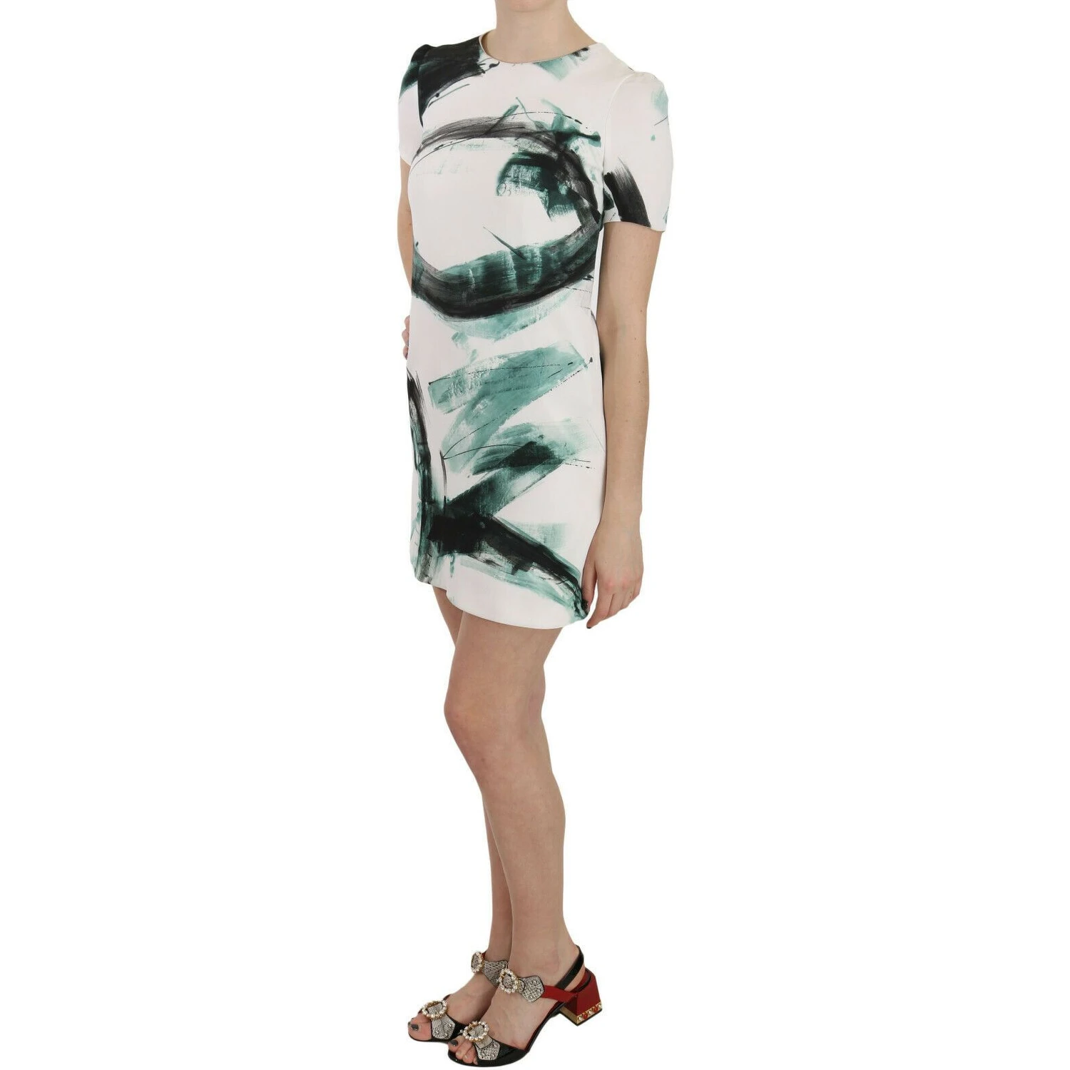 White Black Blue Shift Short Mini Dress