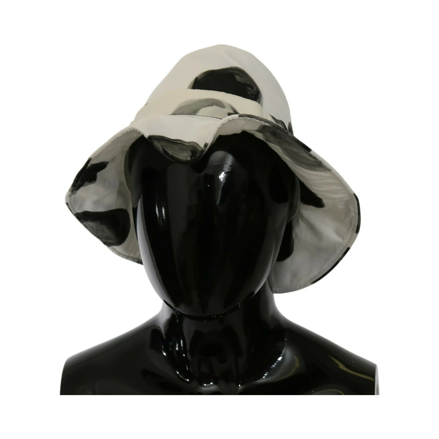 White Cotton Big Polka Dot Pattern Bucket Hat