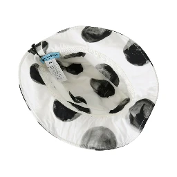 White Cotton Big Polka Dot Pattern Bucket Hat