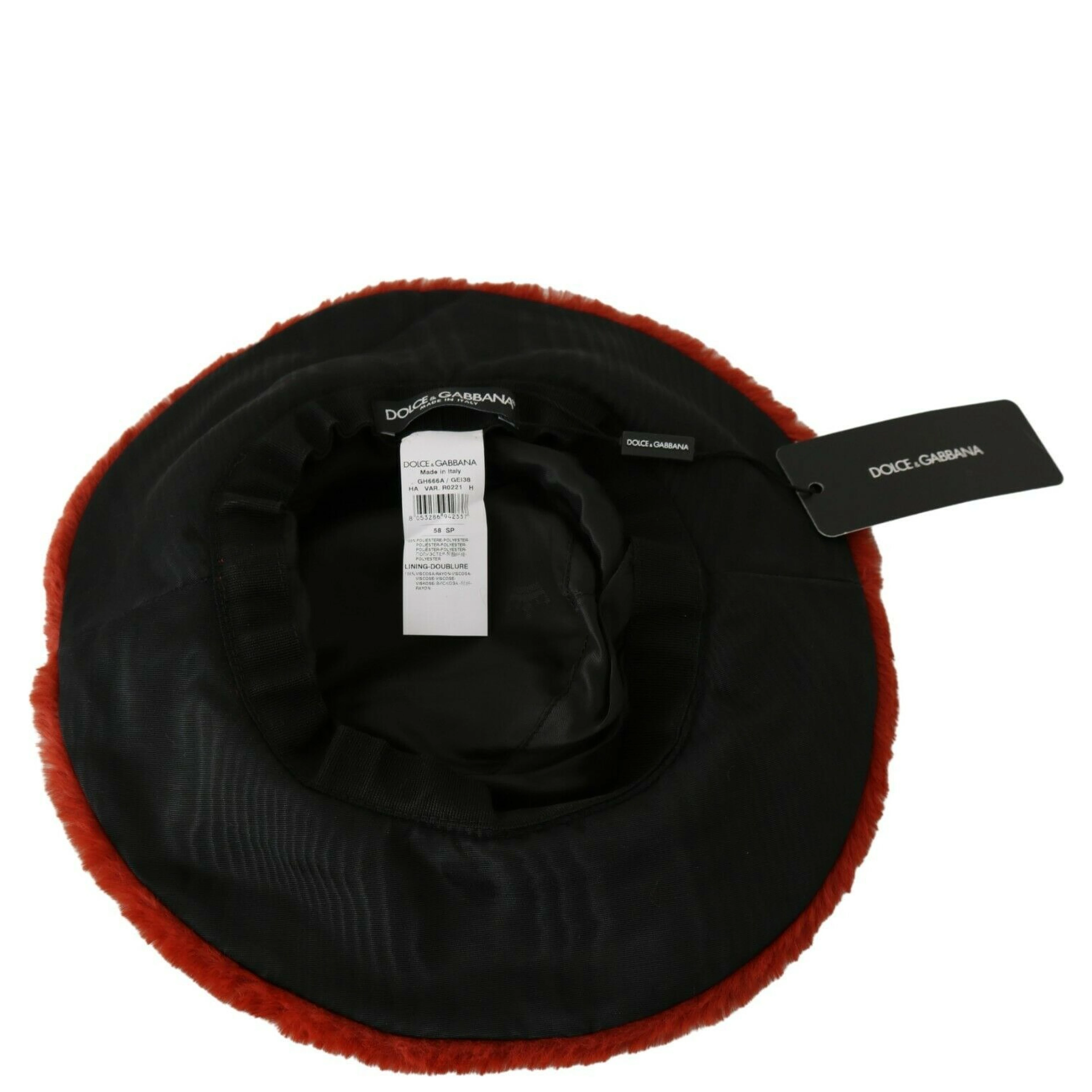 Red Bordeaux Fur Wide Brim Bucket Hat