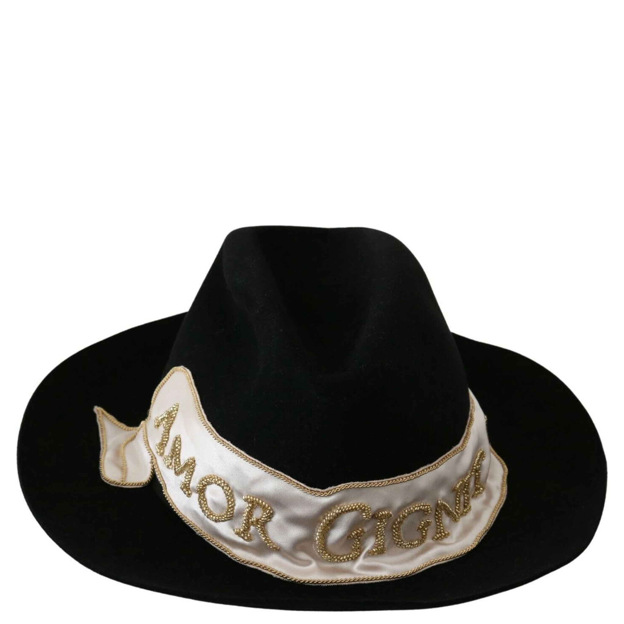 Black Lapin Amor Gignit Wide Brim Panama Hat