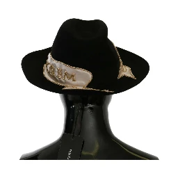 Black Lapin Amor Gignit Wide Brim Panama Hat