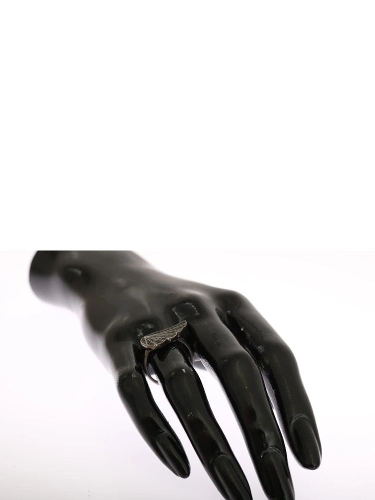 Silver Womens Black CZ Rhodium 925 Ring alternative
