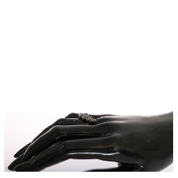 Silver Womens Black CZ Rhodium 925 Ring
