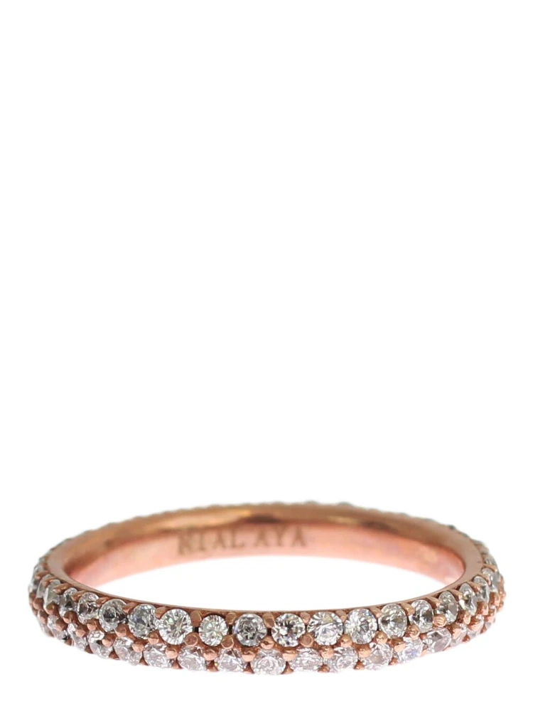 Pink Gold 925 Silver Clear CZ Ring