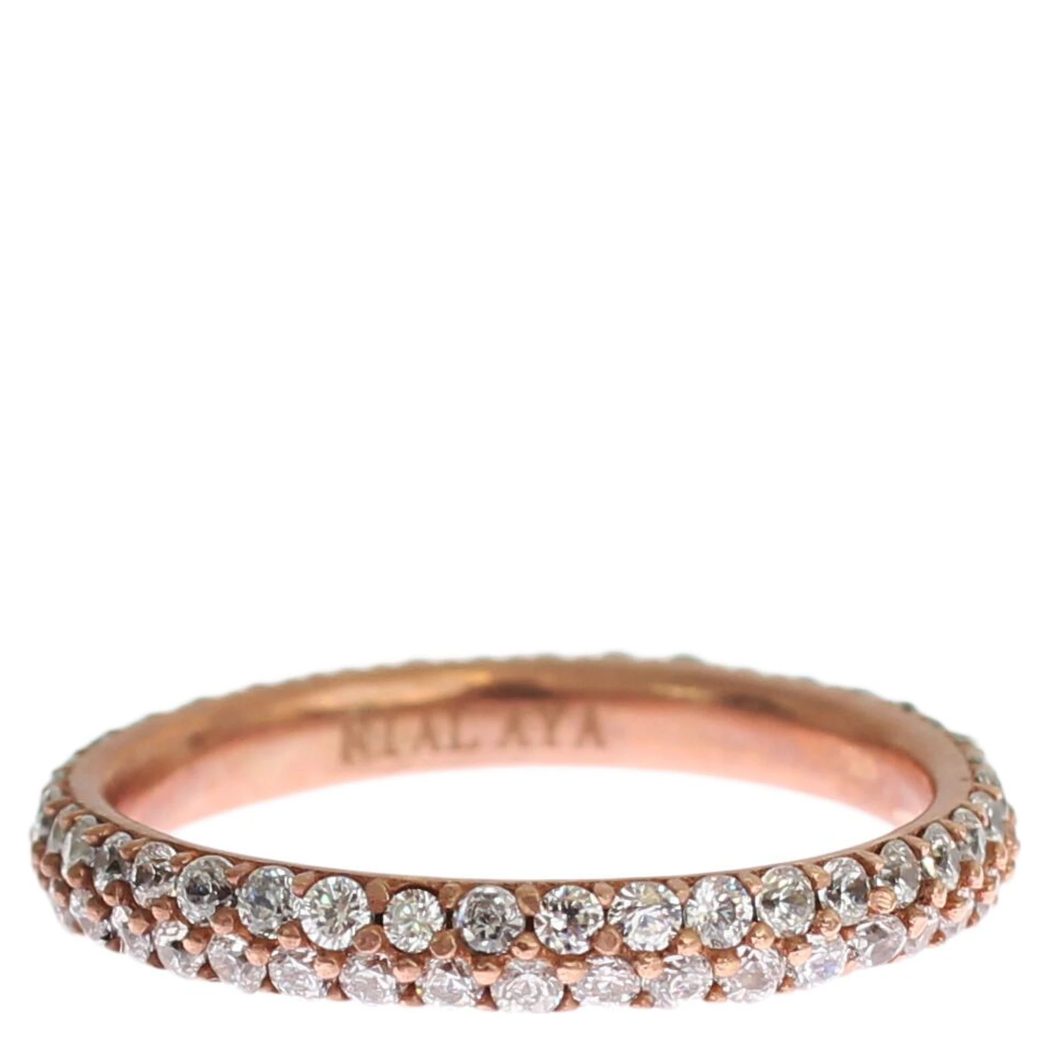 Pink Gold 925 Silver Clear CZ Ring
