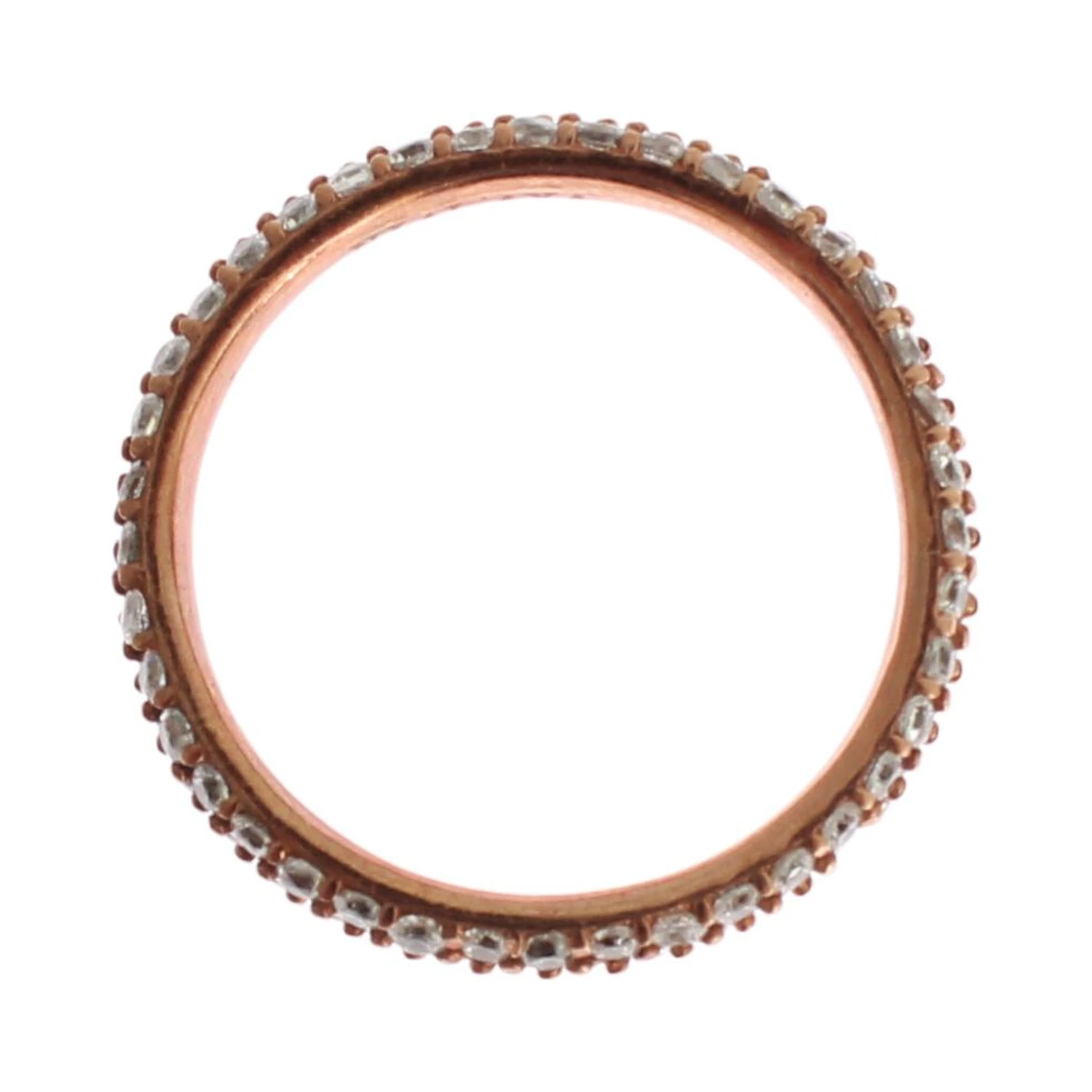 Pink Gold 925 Silver Clear CZ Ring