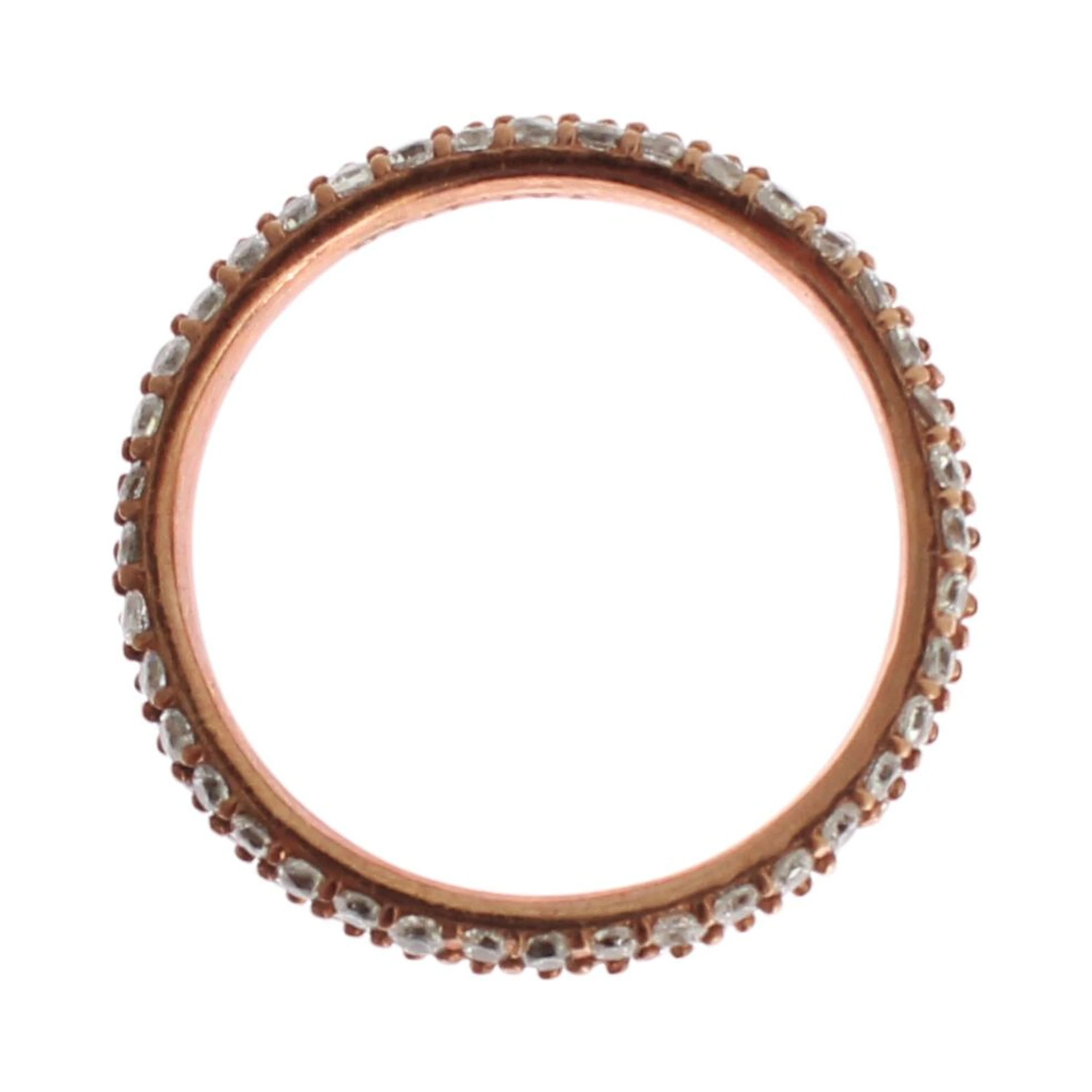 Pink Gold 925 Silver Clear CZ Ring