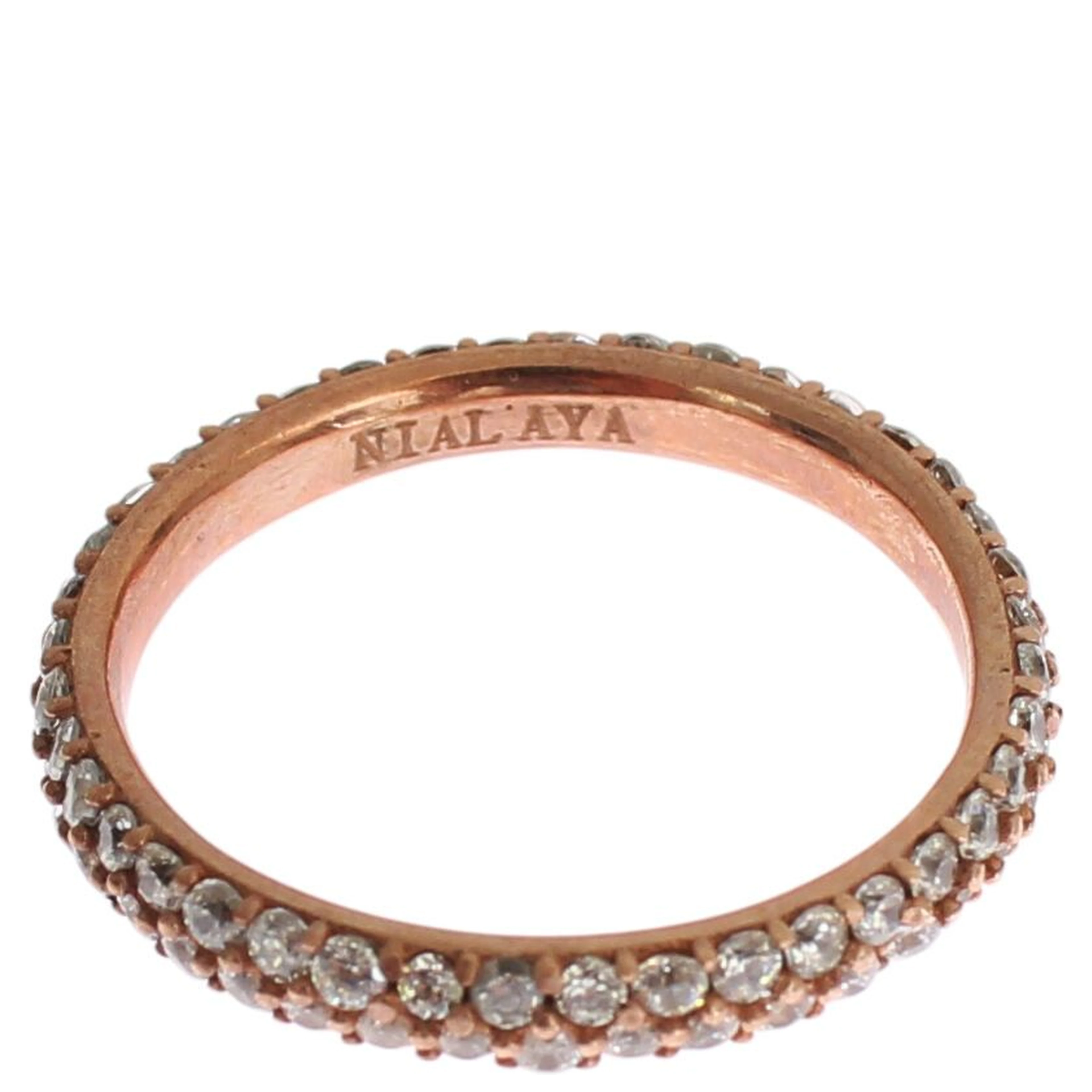 Pink Gold 925 Silver Clear CZ Ring