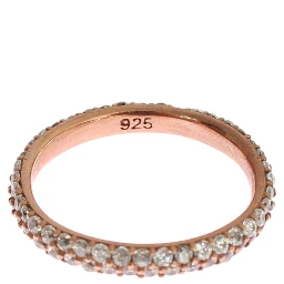 Pink Gold 925 Silver Clear CZ Ring