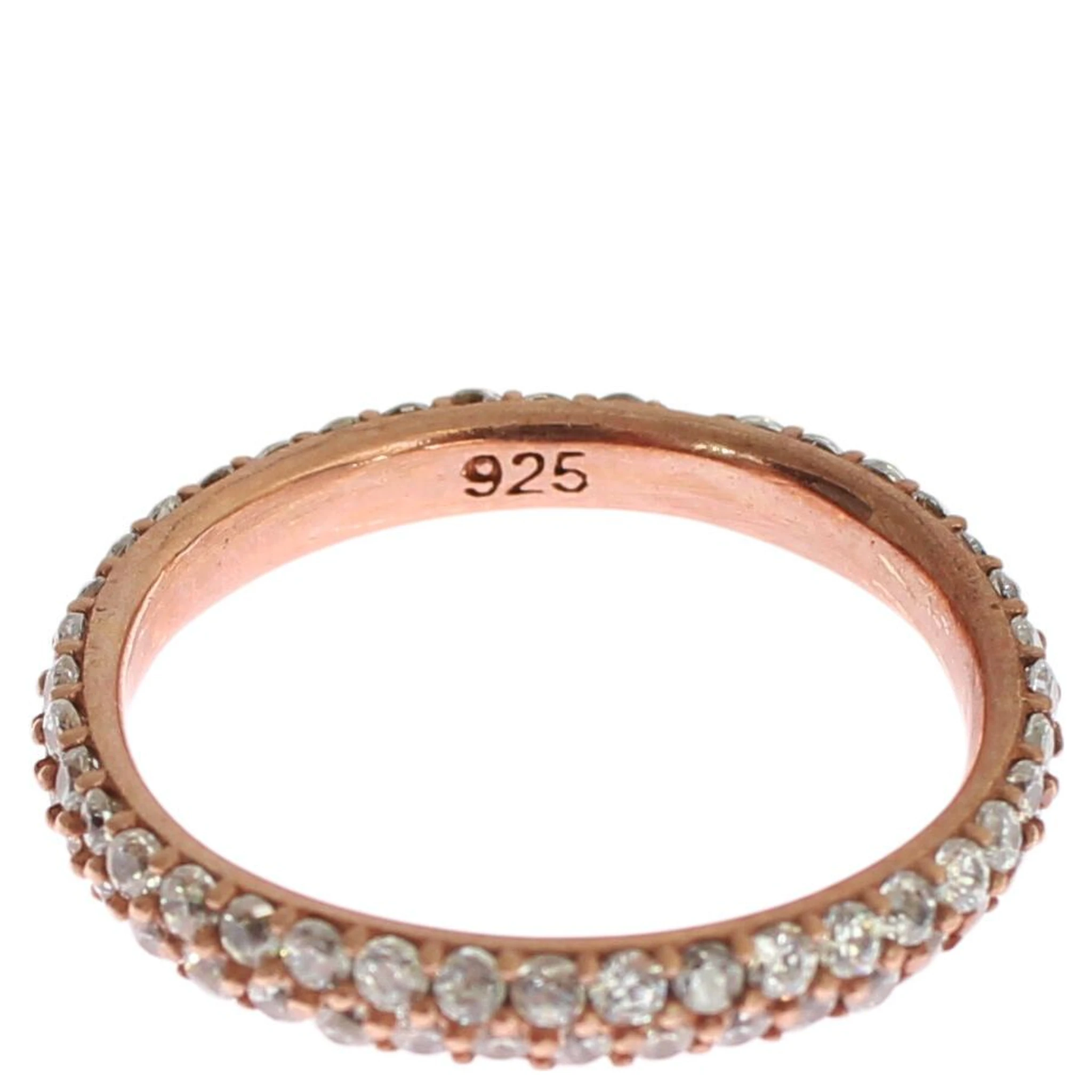 Pink Gold 925 Silver Clear CZ Ring