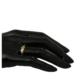 Gold Feather Clear CZ 925 Silver Women